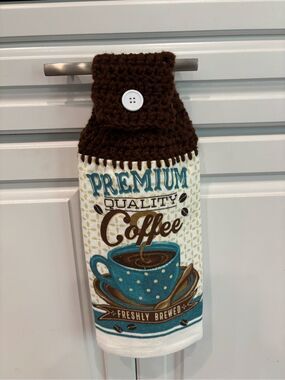 Crochet Top Kitchen Towel- Premium Quality Coffee